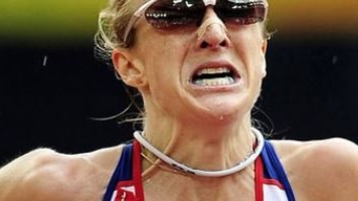 Rostro de sufrimiento de la corredora Paula Radcliffe... ya San Pablo comparaba la vida cristiana con una carrera que requiere esfuerzo