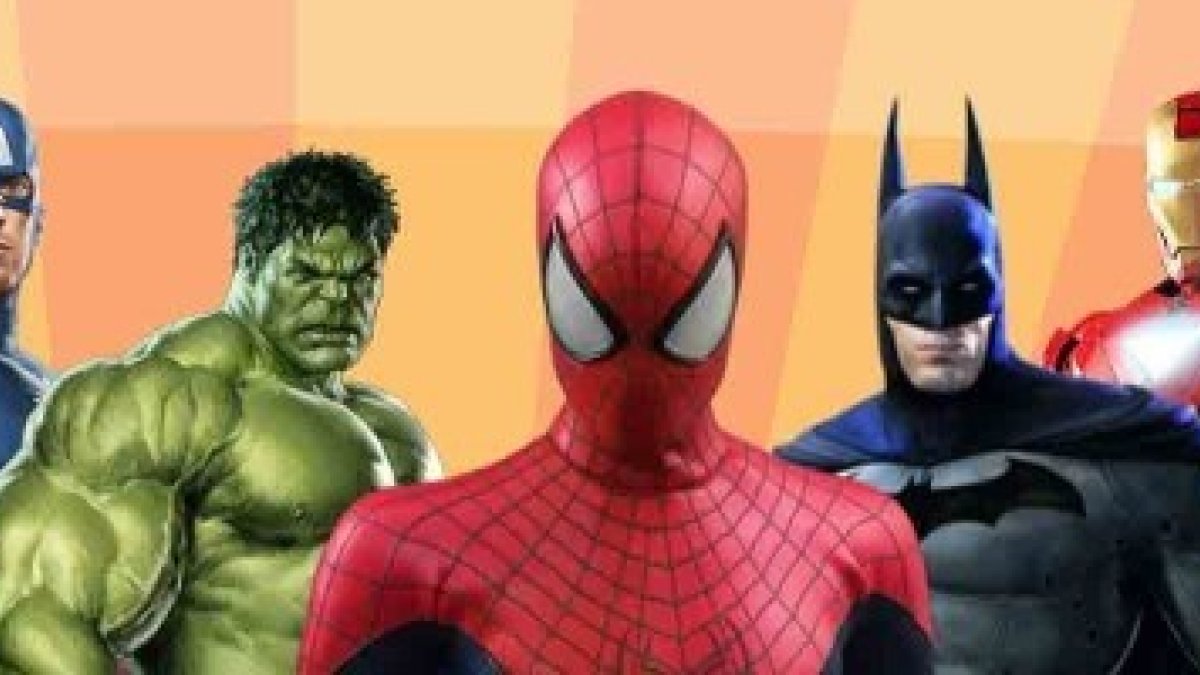 Superhéroes del universo Marvel -Vengadores, Spiderman- y del Universo DC -Batman, Superman
