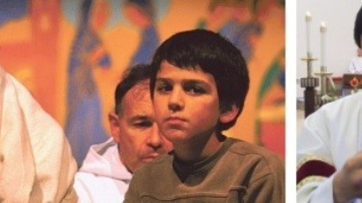 El Hermano Roger de Taizé, en un encuentro de oración con niños.. y Daniel Kim, hoy ya sacerdote misionero