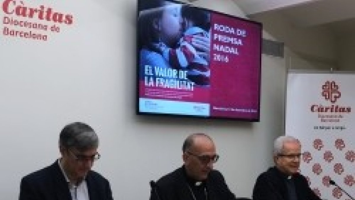 El arzobispo Omella, de Barcelona, presenta los datos de Cáritas de ayudas para alimentos