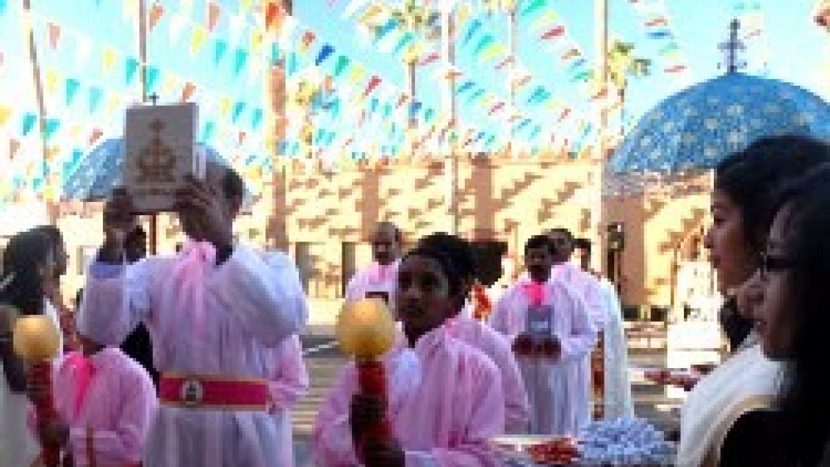 Fiesta de dedicación de una nueva parroquia católica en la India
