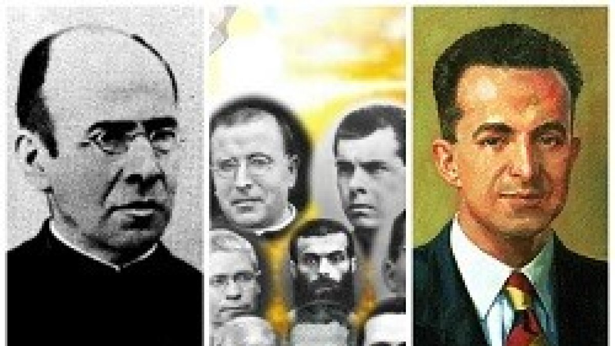De izquierda a derecha, el beato Faustino Míguez, los mártires claretianos y el venerable Isidoro Zorzano