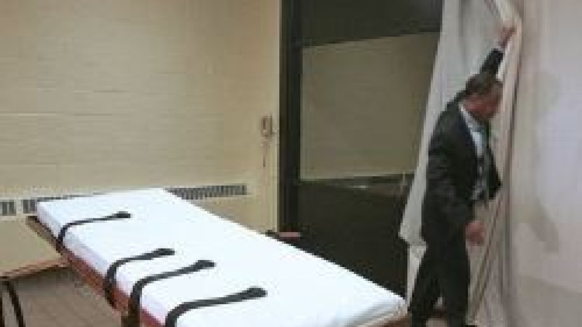 Sala de ejecución por inyección en una foto de archivo