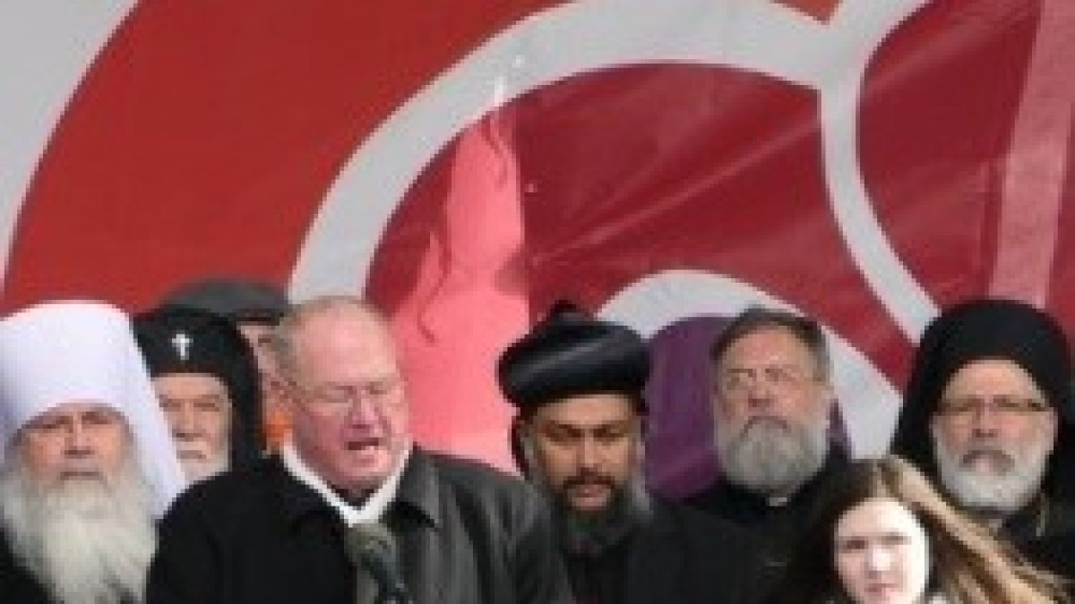 El cardenal Dolan en su alocución durante la Marcha por la Vida 2017