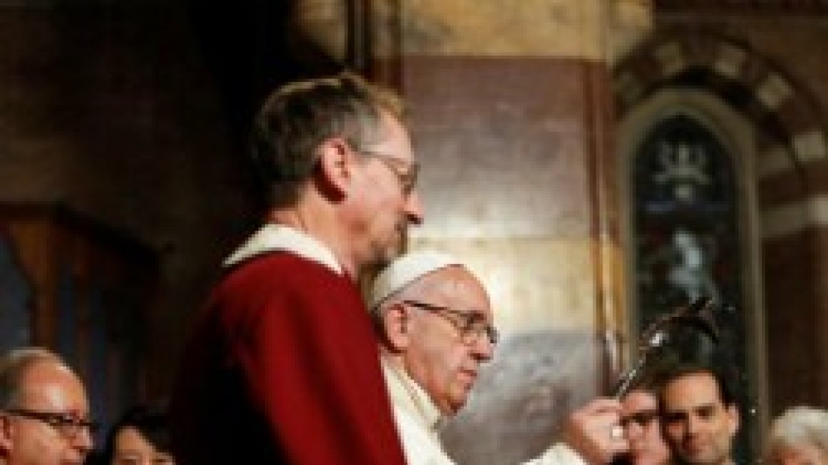 El Papa Francisco en la parroquia anglicana de Roma
