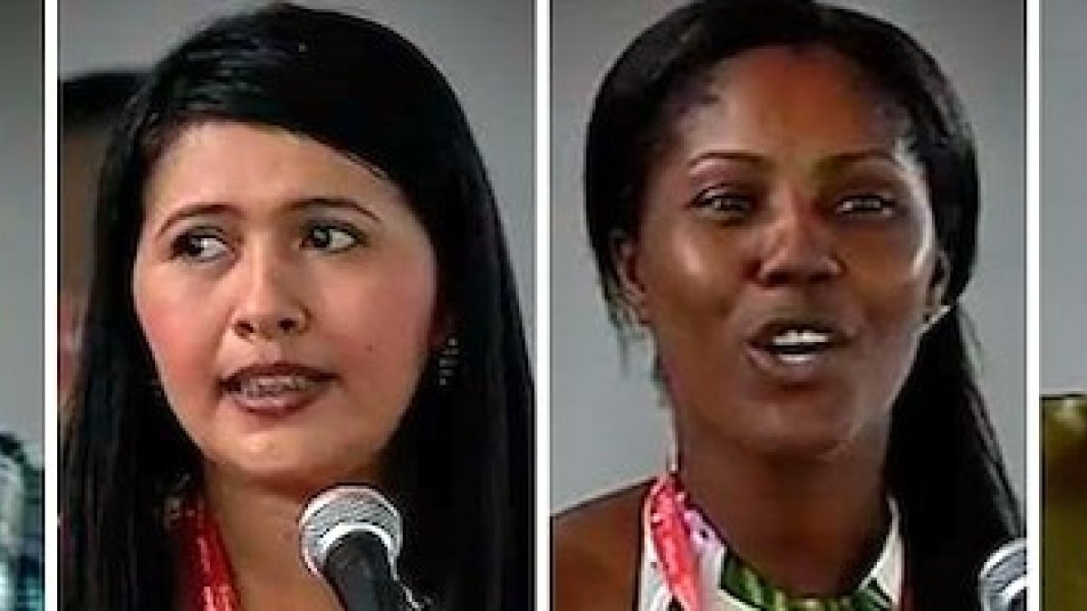 De izquierda a derecha,  Juan Carlos Murcia Perdomo, Deisy Sánchez Rey, Luz Dary Landazury y Pastora Mira García.