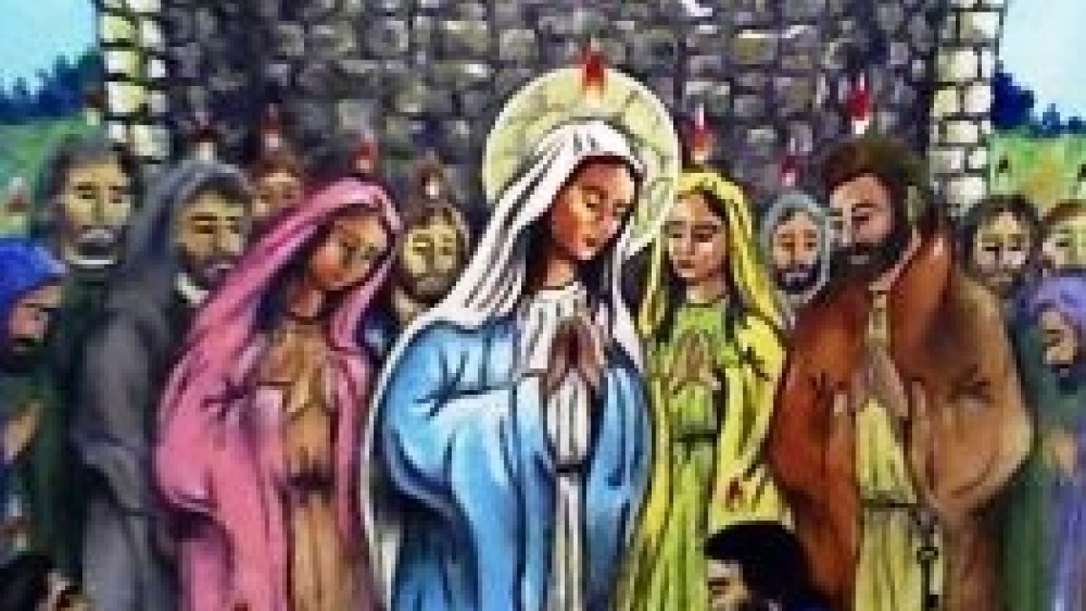 Pidiendo la venida del Espíritu Santo.