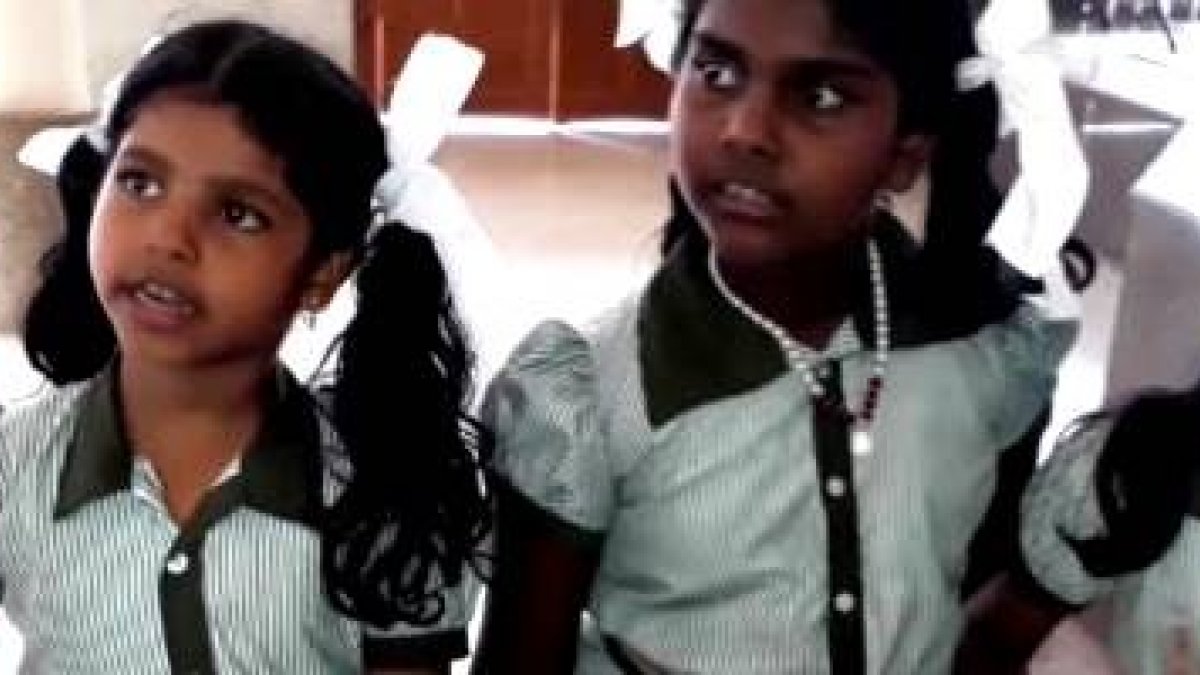 Los alumnos de la Escuela y parroquia de Saint Ambrose, en la región de Kerala, explican lo que vieron