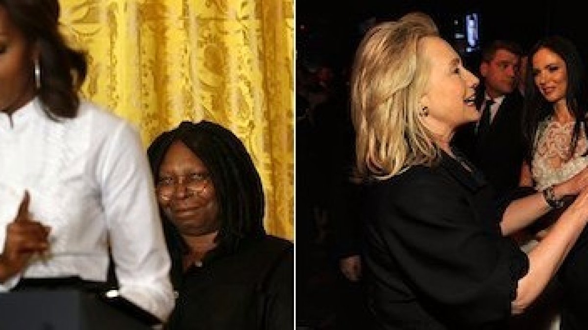 Harvey Weinstein, cumplimentado por Michelle Obama, Whoopi Goldberg y Hillary Clinton, como gran donante del Partido Demócrata y de Planned Parenthood.