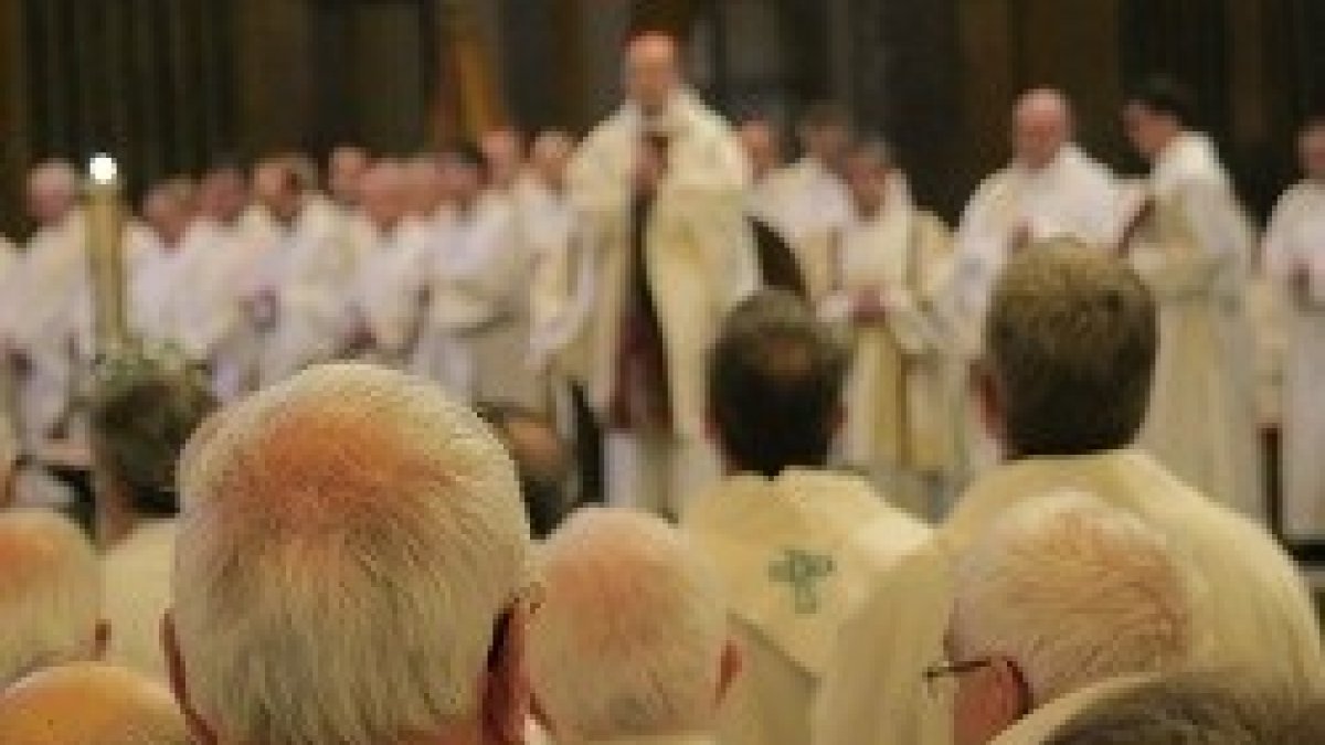 Sacerdotes catalanes durante un encuentro en Vic en 2016 / Foto- Catalunya Religió