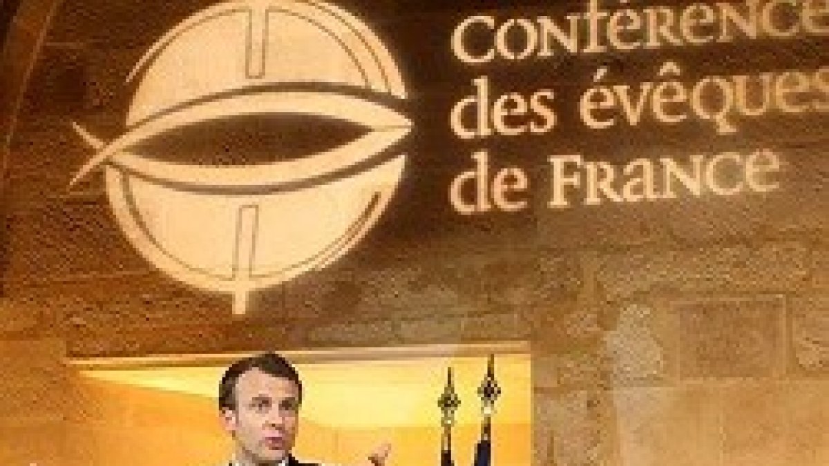 Macron, durante su discurso ante los obispos de Francia