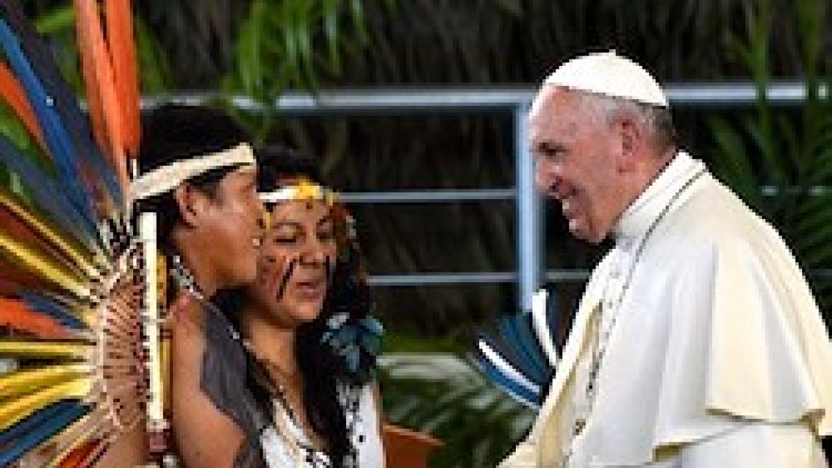 Francisco visitó la selva amazónica durante su viaje a Perú en enero de este año.