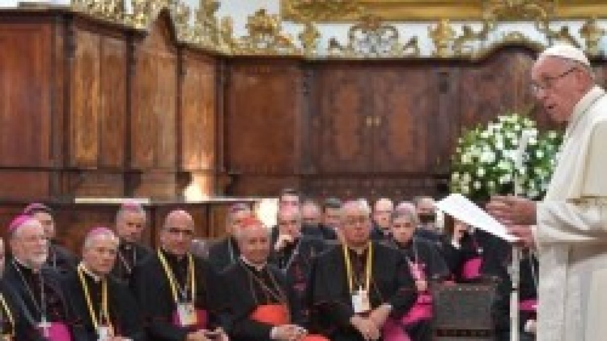 El Papa con los obispos de Chile en enero de 2018