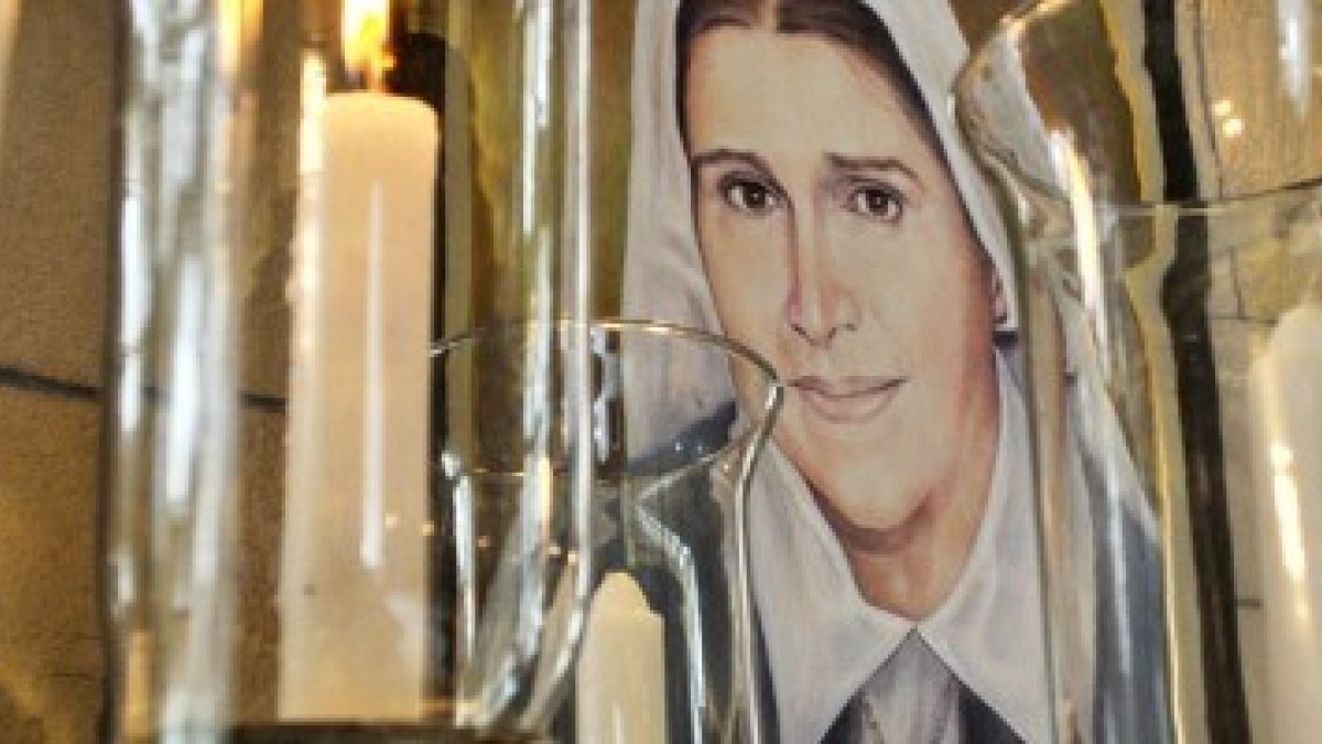 El cuadro junto a donde hoy está la tumba de la Madre Carmen Rendiles, lugar de peregrinación