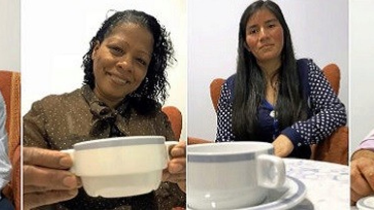 De izquierda a derecha: Ángel, la dominicana Calista; Elita, nacida en Perú;y el ya difunto José Manuel, protagonistas del reportaje