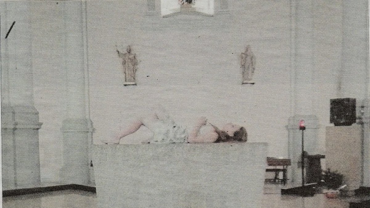 La foto fue tomada en la parroquia de Sant Miquel del Port de Barcelona