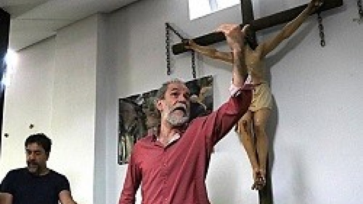 Willy Toledo,en la rueda de prensa realizada en el centro pastoral