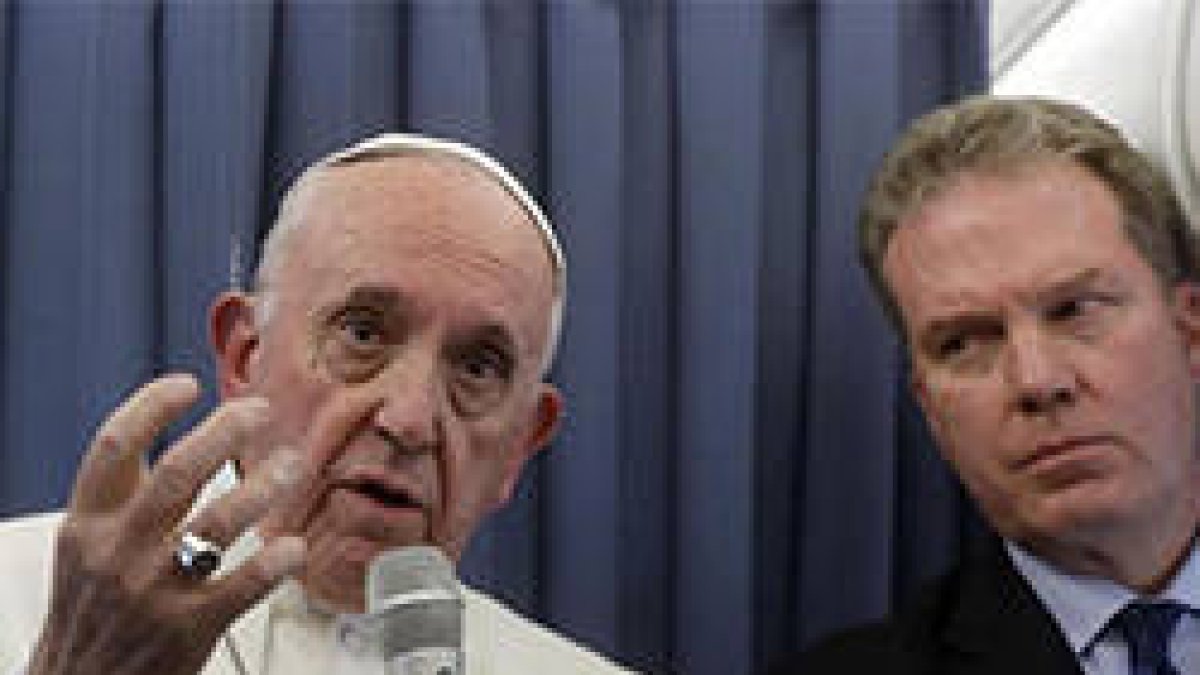 El Papa Francisco durante la rueda de prensa