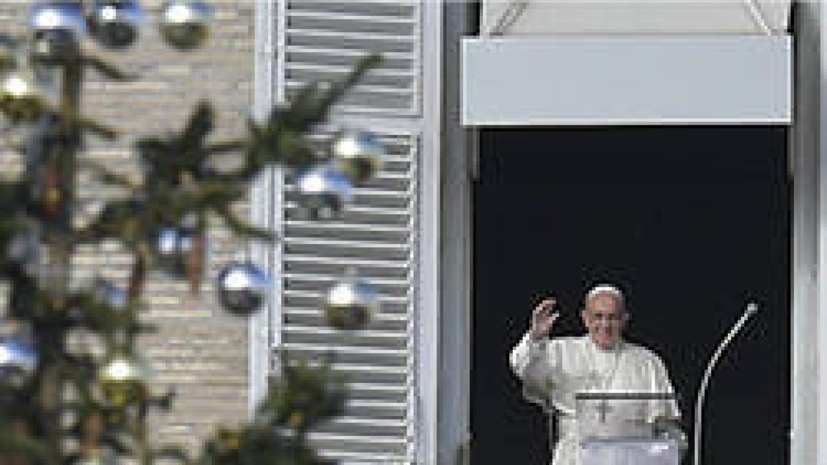El Papa esta mañana durante el rezo del Angelus