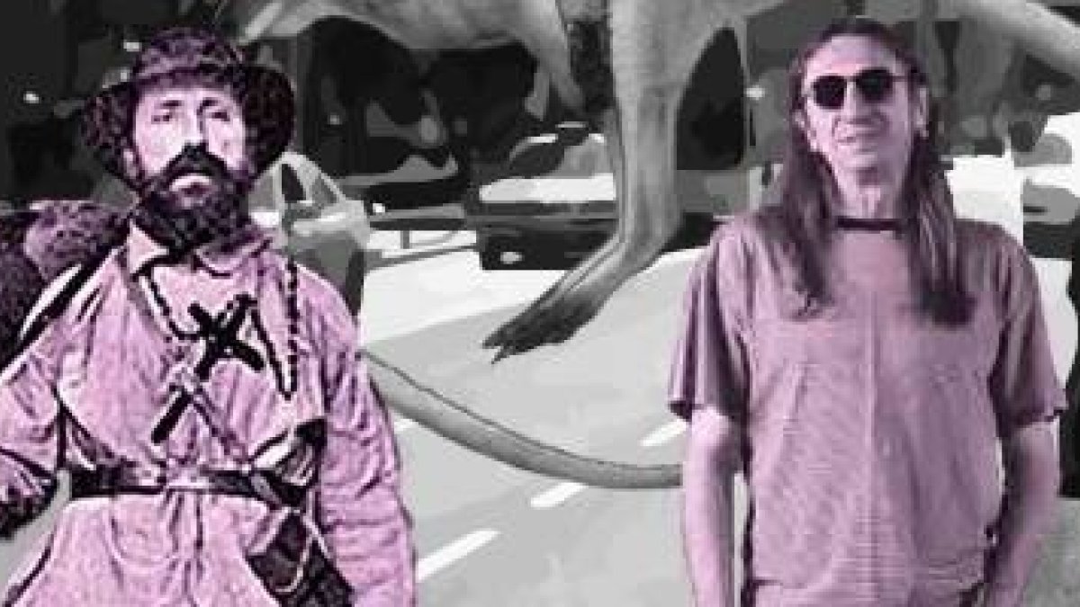 A la izquierda, Rosendo el misionero que murió en 1900, a la derecha, Rosendo el rockero que lo conoce, asombrado, años después, en Australia