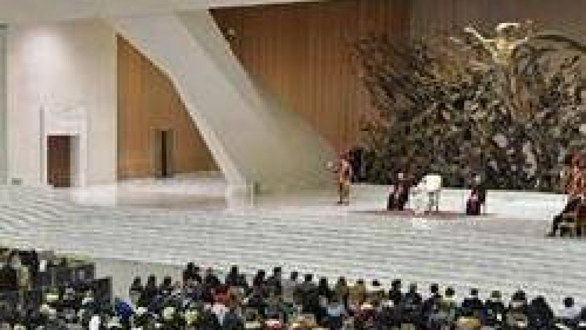 Aspecto de la sala de audiencias durante la catequesis de este miércoles 16 de enero con el Papa Francisco