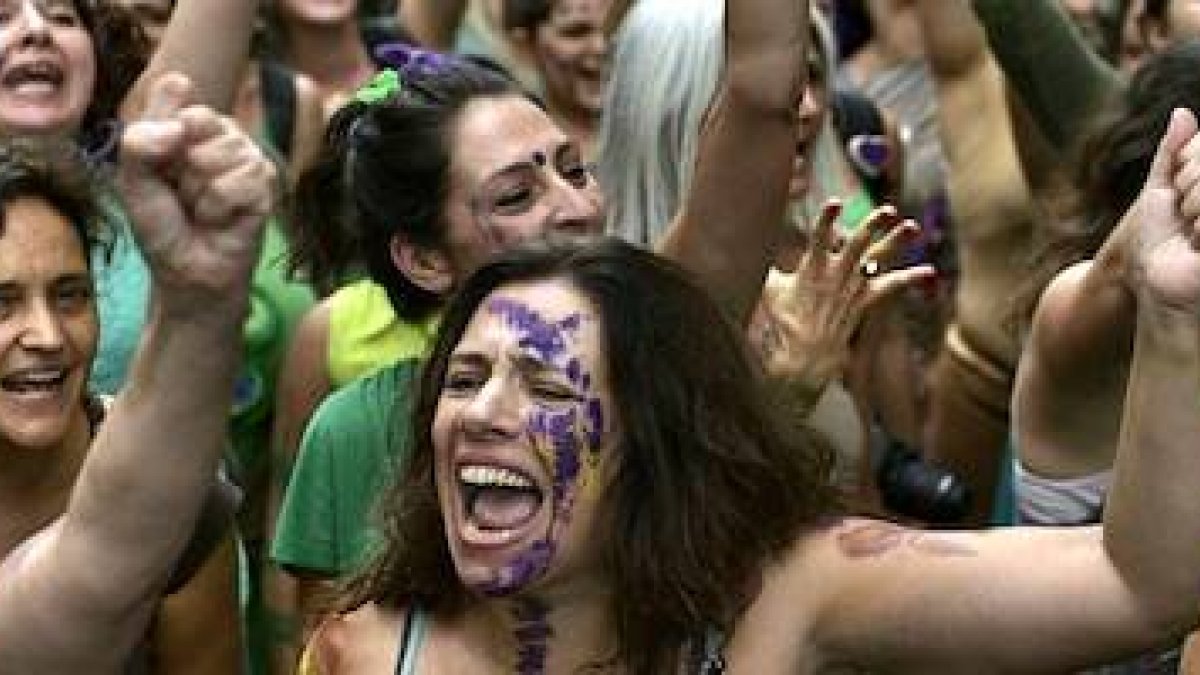 Manifestación feminista en la Plaza de Mayo de Buenos Aires el 8 de marzo de 2017.