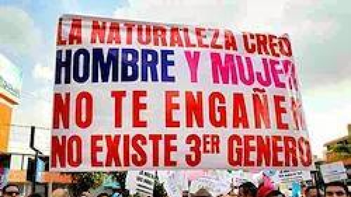 Manifestación de 2016 en México contra la imposición de la ideología de género.