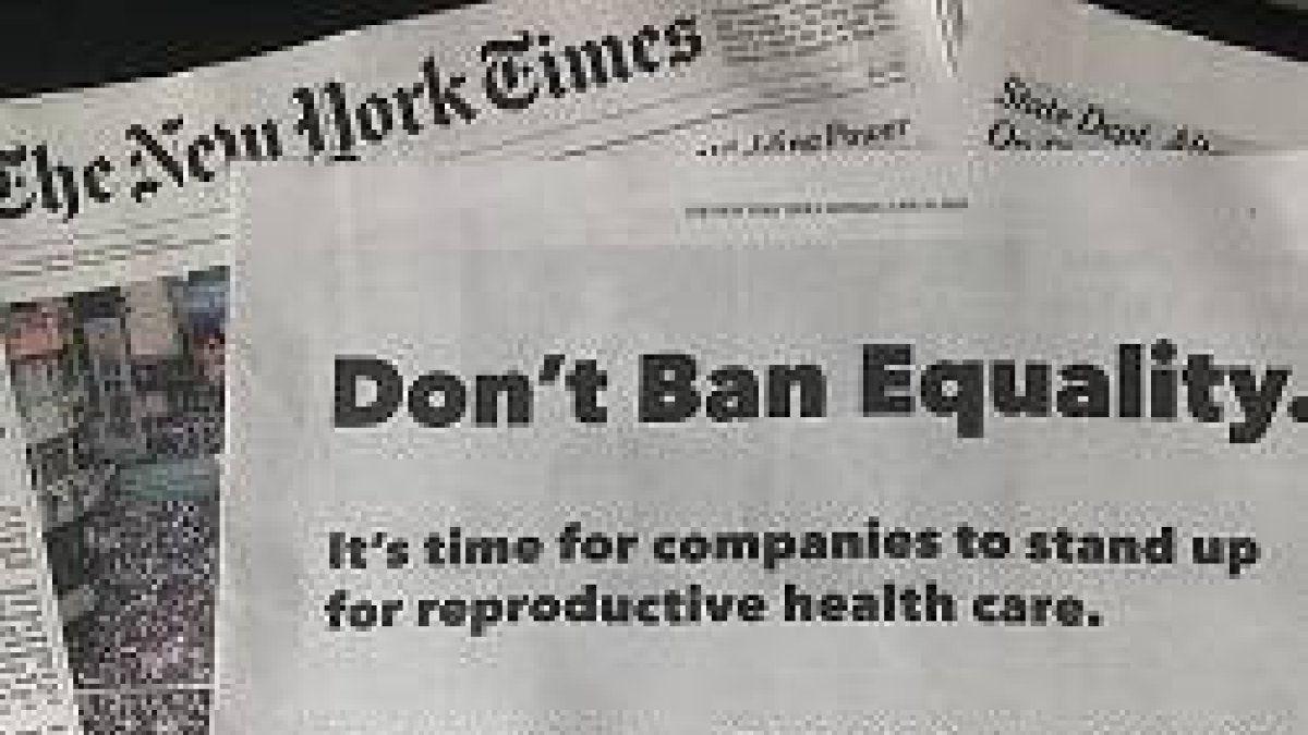 Imagen del anuncio que estas empresas han pagado para publicar en la prensa de EEUU