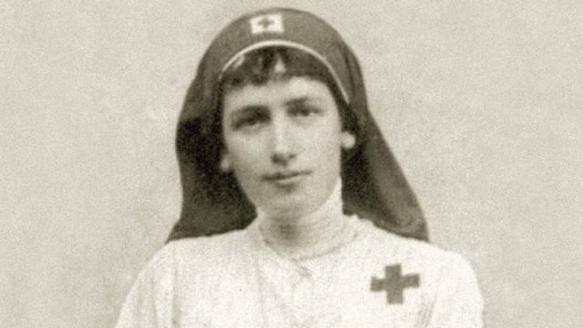 Los coloquios de Gabrielle Bossis con Jesucristo figuran entre las obras místicas más destacadas de su tiempo. En la imagen, con uniforme de la Cruz Roja en 1917.