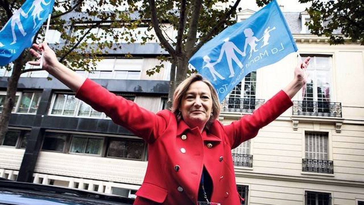 Ludovine de la Rochère, en una de las numerosas concentraciones de La Manif pour Tous a favor de la familia y la vida.