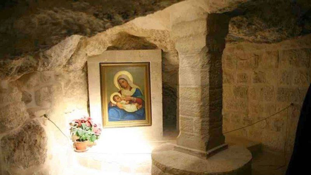 La gruta de la leche está situada muy cerca de la basílica de la Natividad