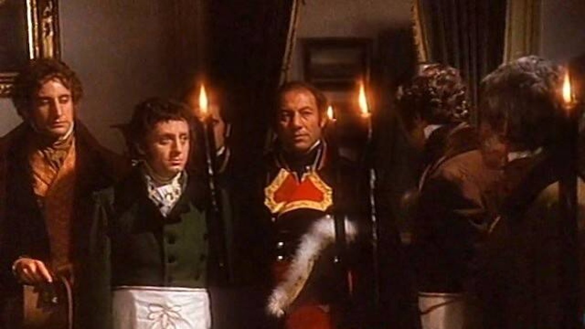Reunión de conspiradores liberales en una logia masónica, en una escena de la serie «Memoria de España» (2004) de RTVE.