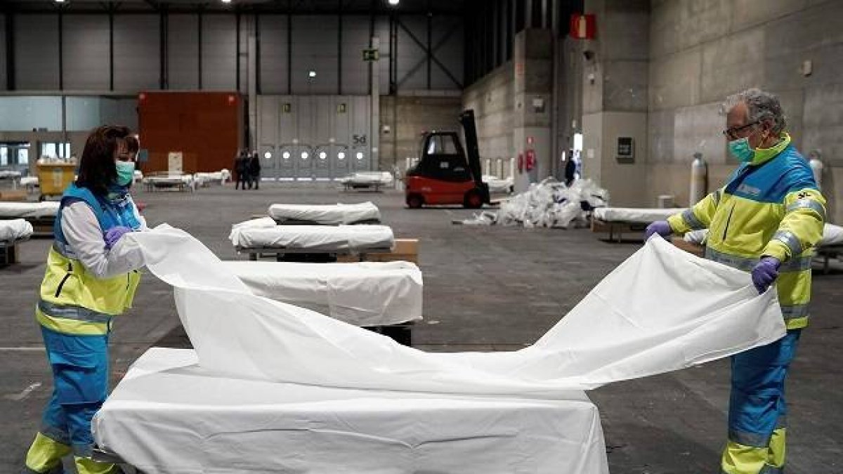 En Ifema, el recinto ferial de Madrid, se han habilitado 1.400 camas para enfermos sin coronavirus