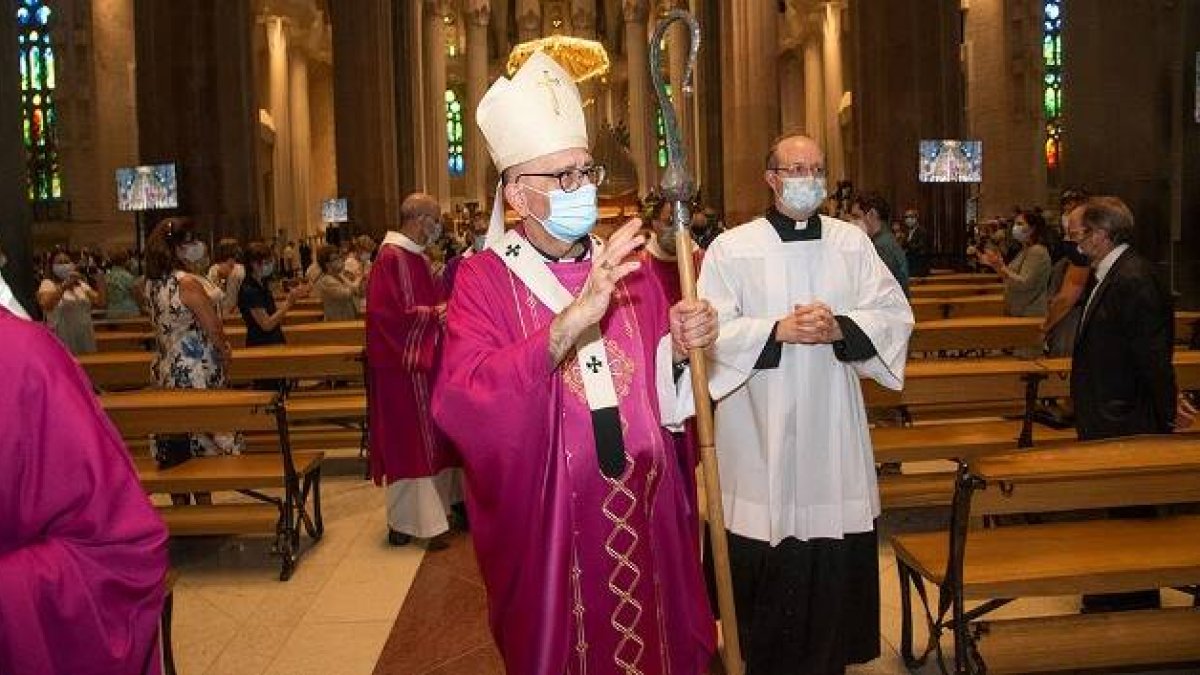 Omella en el funeral del domingo 27 de julio por las víctimas del Covid19 en la Sagrada Familia de Barcelona