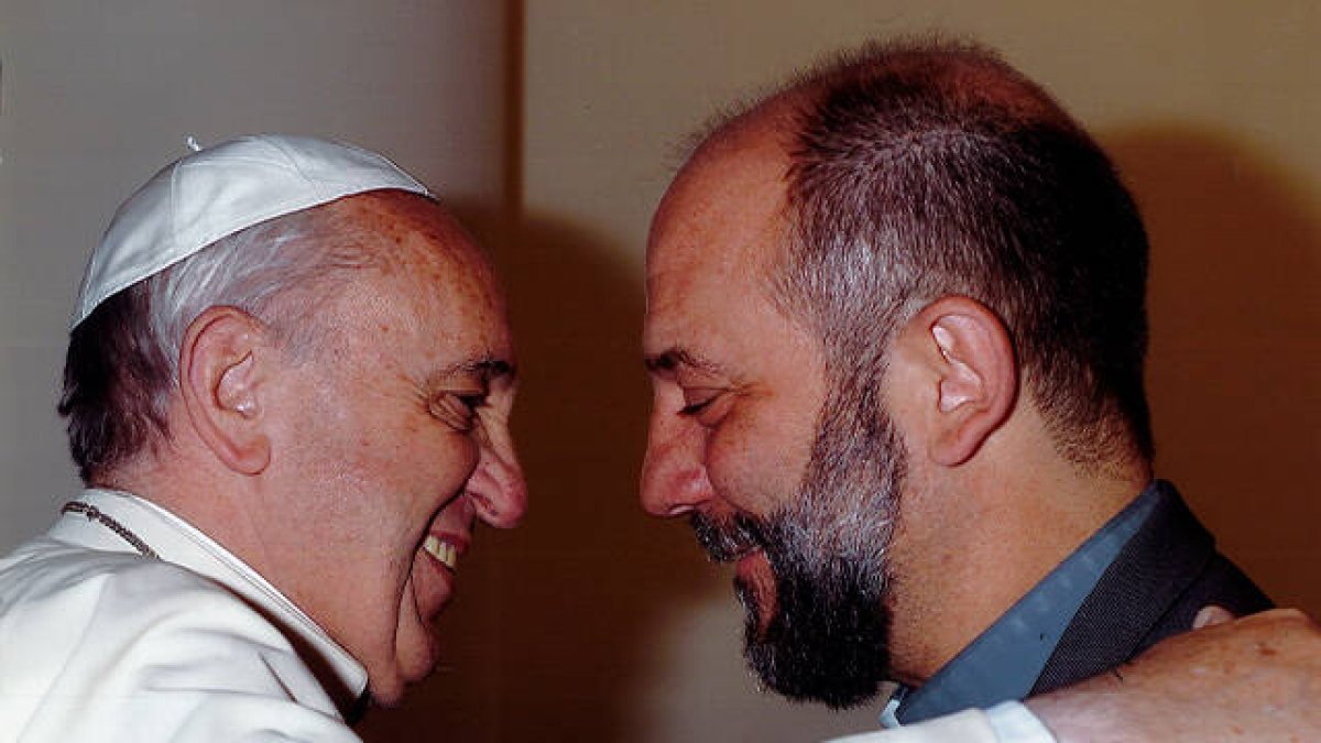 José María Calderón con el Santo Padre