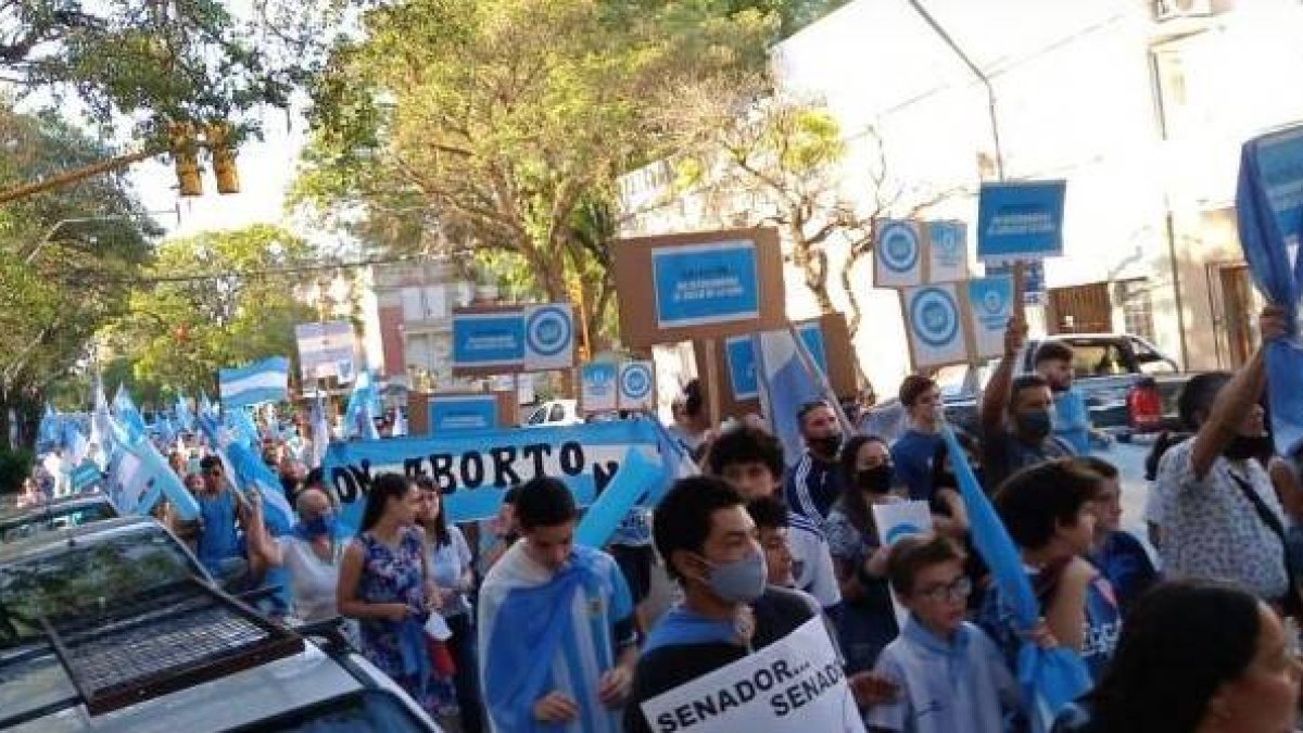Marcha provida en Argentina para animar a los senadores a votar contra la ley del aborto