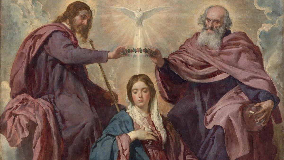 «La Coronación de la Virgen» (detalle) de Diego de Silva y Velázquez (1635-1636). Museo del Prado.