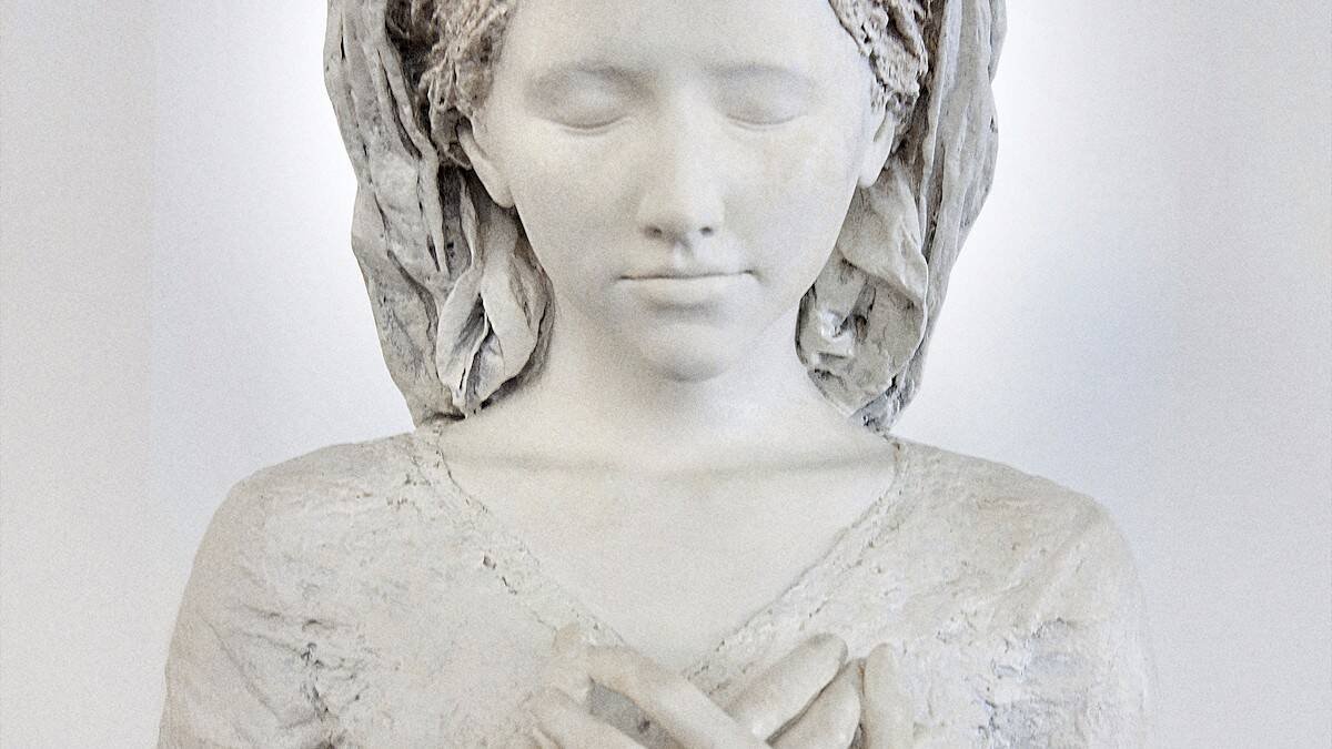 «Bella pastora» (detalle), imagen de la Santísima Virgen esculpida por Javier Viver para el monasterio de Iesu Communio.