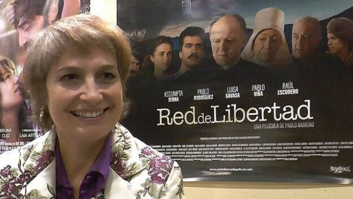 Assumpta Serna cuando presentaba Red de LIbertad, una de las películas cristianas filmadas en Ciudad Rodrigo