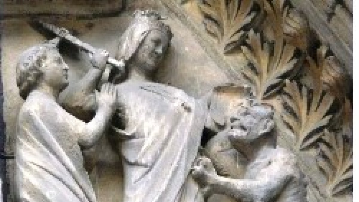 Teófilo salvado por la Virgen María.