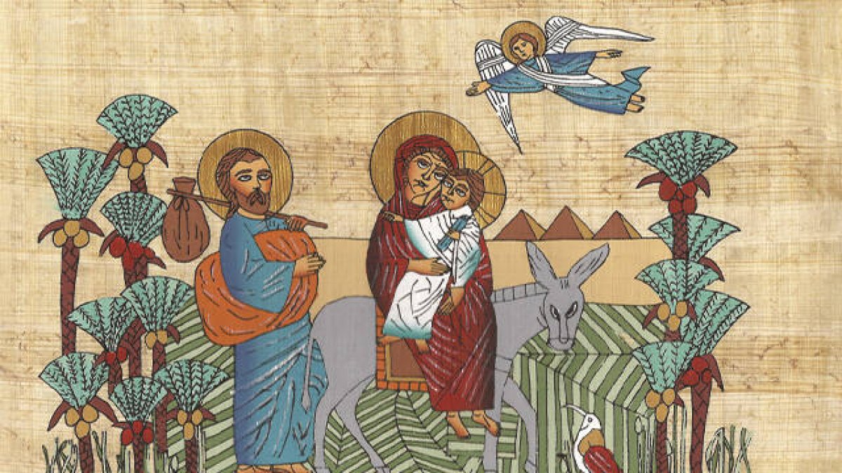 Papiro con la Sagrada Familia