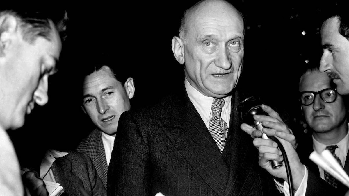 Robert Schuman, en 1951, cuando era ministro de Asuntos Exteriores de Francia.