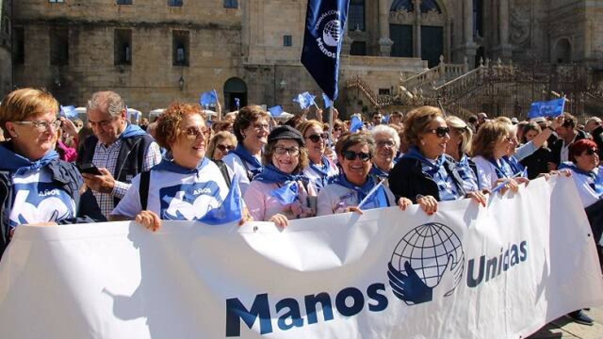 Miembros de Manos Unidas en 2019 en Compostela, por su 60 aniversario - de 2018 a 2020 ha ganado mil voluntarios más