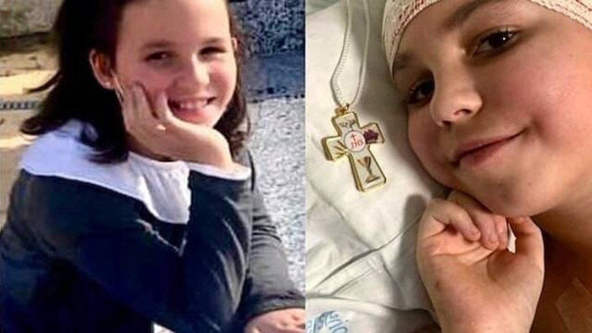 Teresita antes y después de su última operación. Su muerte santa, su amor a Jesús y su deseo de ser misionera han asombrado al mundo entero como muestra de la obra de Dios en un alma.