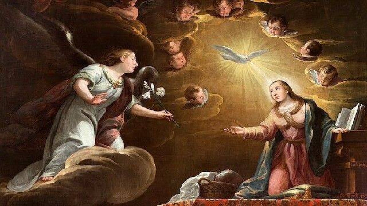 «Anunciación» de Pedro de Calabria (detalle, 1720), Museo del Prado.