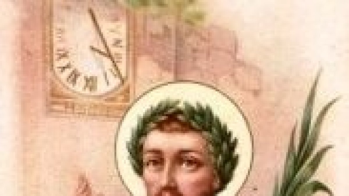 San Expedito con el reloj.