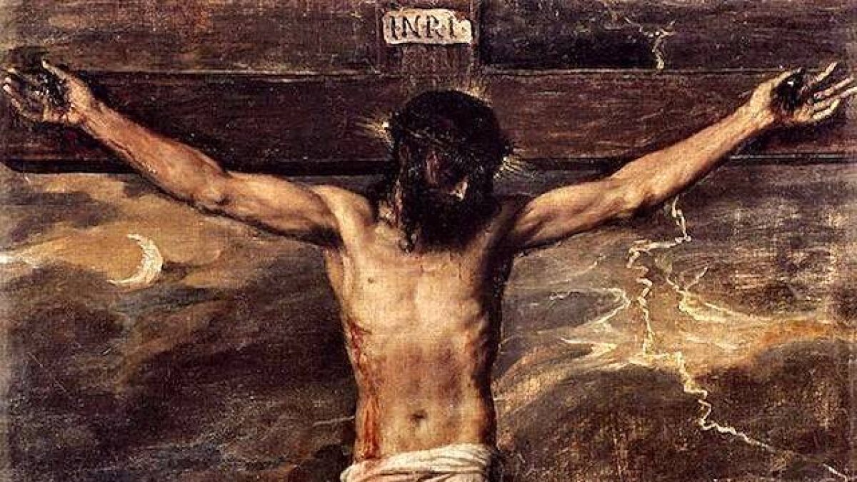 Los méritos de Cristo en la Cruz son el fundamento de nuestra justificación. Imagen: Cristo Crucificado de Tiziano (1555).