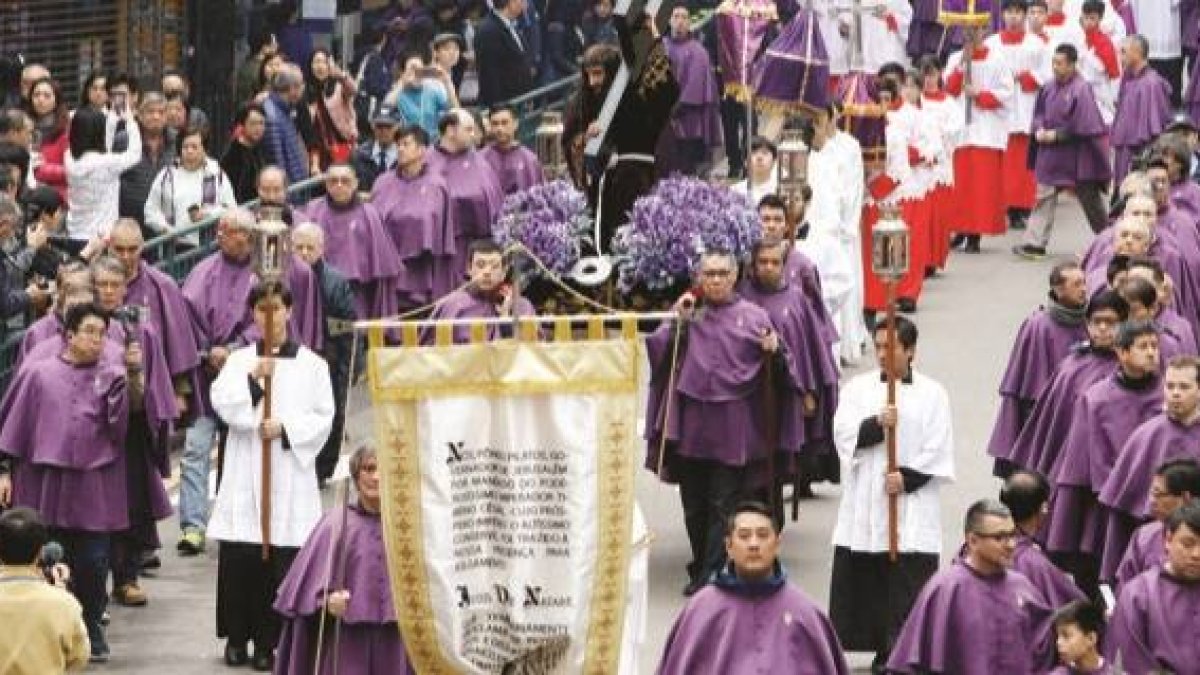 Procesión de Semana Santa en Macao, China, antes del coronavirus