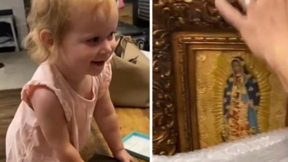 Momento en la que la hija del actor ve la Virgen de Guadalupe