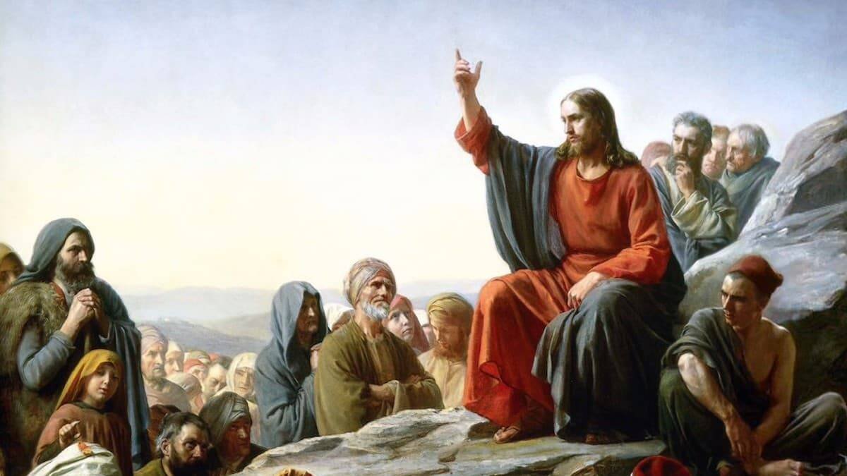 Pedro expresó la fe en la salvación de Cristo en varias ocasiones, como cuando le dijo: «Señor, ¿a quién vamos a acudir? Tú tienes palabras de vida eterna» (Jn 6, 68). En la imagen, «El Sermón de la Montaña» (detalle) de Carl Heinrich Bloch (1834-1890).